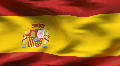 Creased SPANISH satin flag in wind in slow motion HD Footage