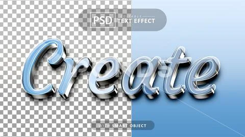 Create 3d text effect editable PSD Template
