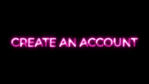 Create an Account Neon Text Animation Stock Footage 318339166