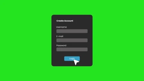 Create account user interface animation isolated on green background Stock Footage 333326801