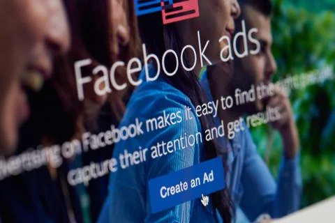Create an Ad on facebook app Stock Photos