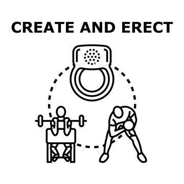Create and erect vector icon concept illustration Stock Illustration