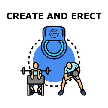 Create and erect vector icon concept illustration Stock Illustration