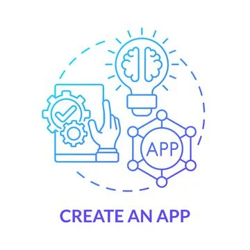 Create app blue gradient concept icon イラスト素材