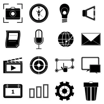 Create application icons on white background Stock Illustration