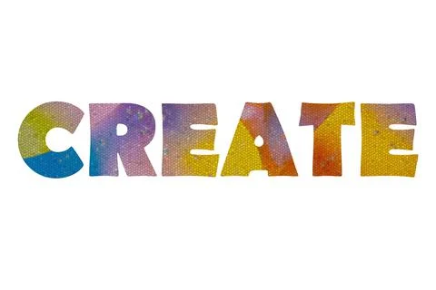 CREATE Art design typography stock image Stock Illustration