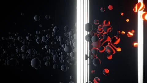 Create an artistic composition using abstract light and shadow with floating Ilustración de archivo