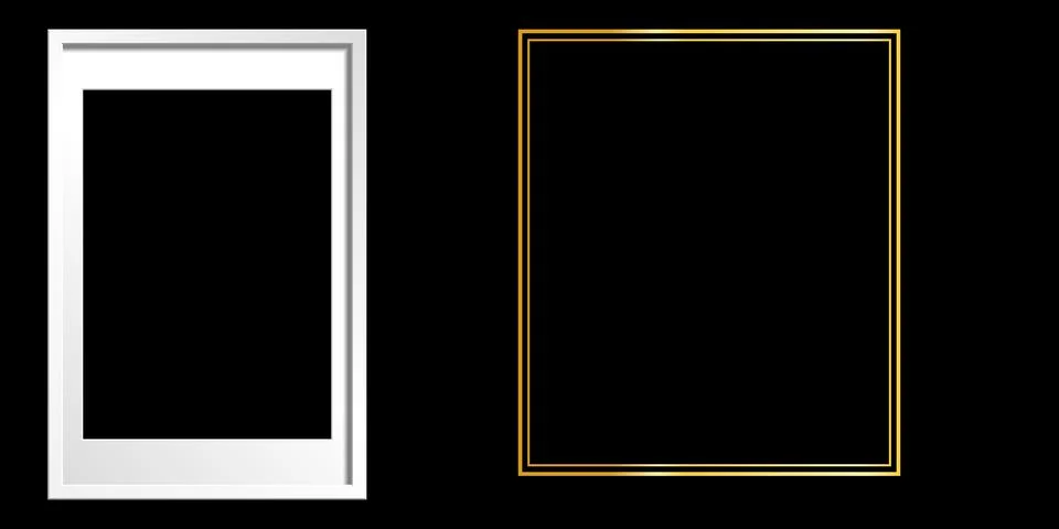 Create blank photo frames on a colorful background Stock Illustration