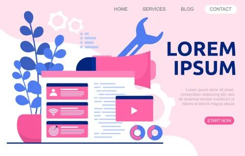 Create Build Website Design Web Page Project Development Illustration Illustrazione stock