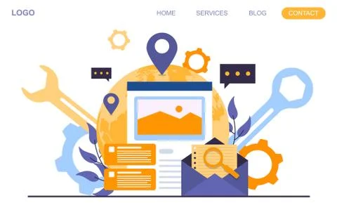 Create Build Website Design Web Page Project Development Illustration 스톡 일러스트