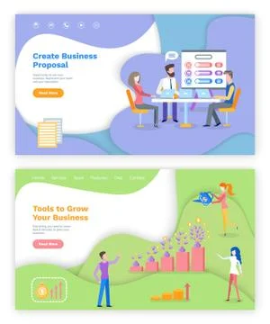Create Business Proposal, Tools to Grow Project Stock Illustration