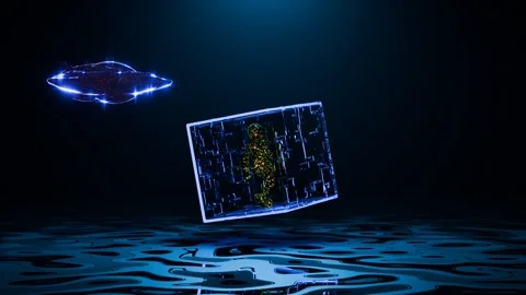 Create captivating VJ loops with mesmerizing 3D visuals and glowing figure Video stock 292753108