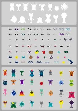 Create Character &amp; Monster! Creation Kit Stock Illustration