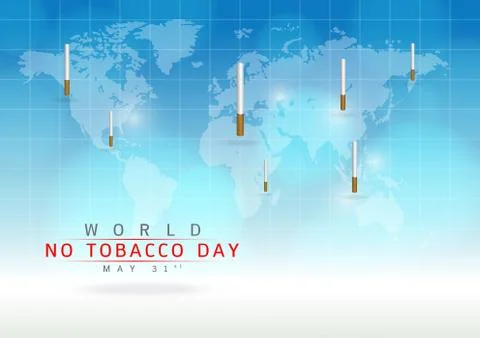 Create a cigarettes image on a blue background. Stock Illustration