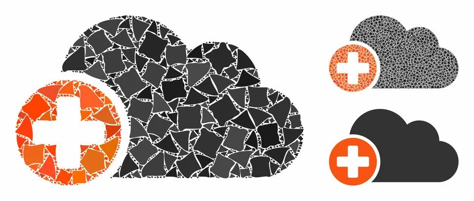 Create cloud Composition Icon of Unequal Parts Ilustração Stock