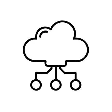 Create a cloud networking line icon Illustrazione stock