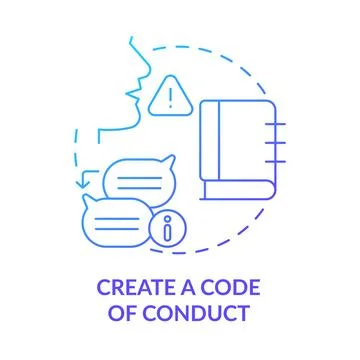 Create code of conduct blue gradient concept icon Stock Illustration