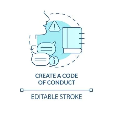 Create code of conduct turquoise concept icon Stock Illustration