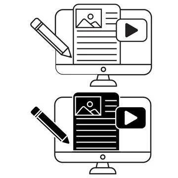Create content icon. Digital content production sign. Content creation Stock Illustration