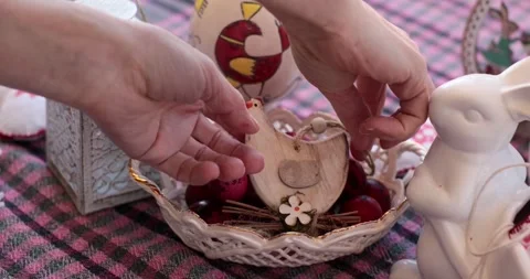 Create cozy Easter decorations with charming home decor ideas featuring still Stock Footage 306060695