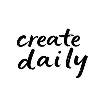 Create Daily Motivational Brush Script Text On White Background Illustrazione stock
