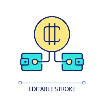 Create different crypto wallets RGB color icon Ilustración de archivo