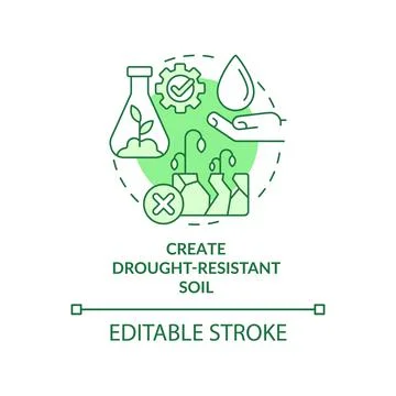 Create drought-resistant soil green concept icon Stock Illustration