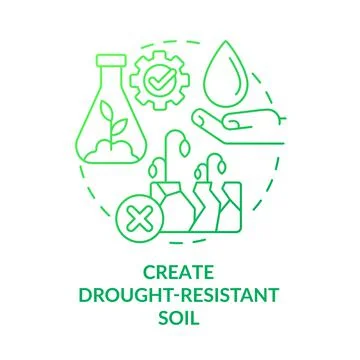 Create drought-resistant soil green gradient concept icon Stock Illustration