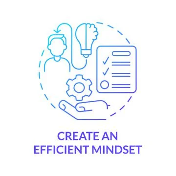 Create an efficient mindset blue gradient concept icon Stock Illustration