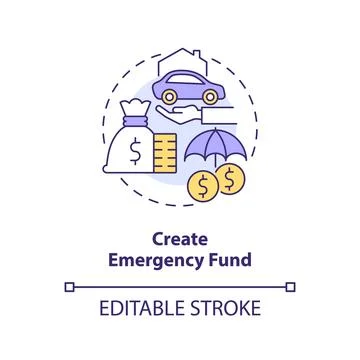 Create emergency fund concept icon 스톡 일러스트