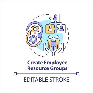 Create employee resource groups concept icon Stock Illustration