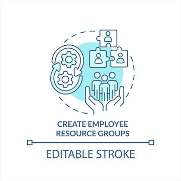 Create employee resource groups turquoise concept icon Stock Illustration