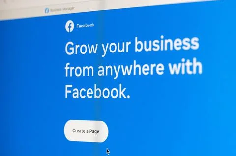 Create facebbok page for work Stock Photos