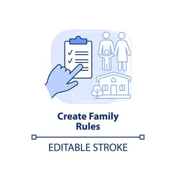 Create family rules light blue concept icon Stock Illustration