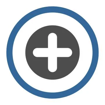 Create flat cobalt and gray colors rounded vector icon Stock Illustration