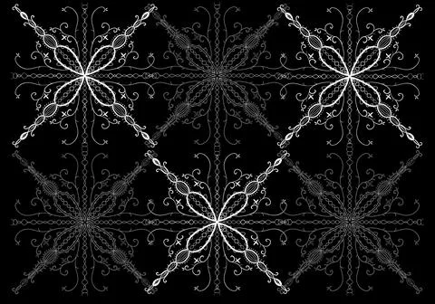 Create flower lines and curves pattern Stock Illustration