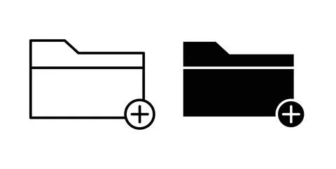 Create folder icon. Style is flat and line symbol Stock Illustration