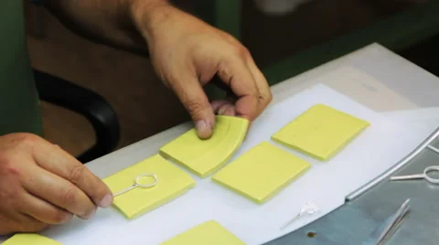 Create a form for casting wax copies of jewelry. Stock Footage 59299794