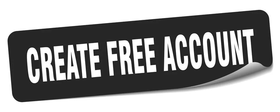Create free account sticker. create free account label Stock Illustration