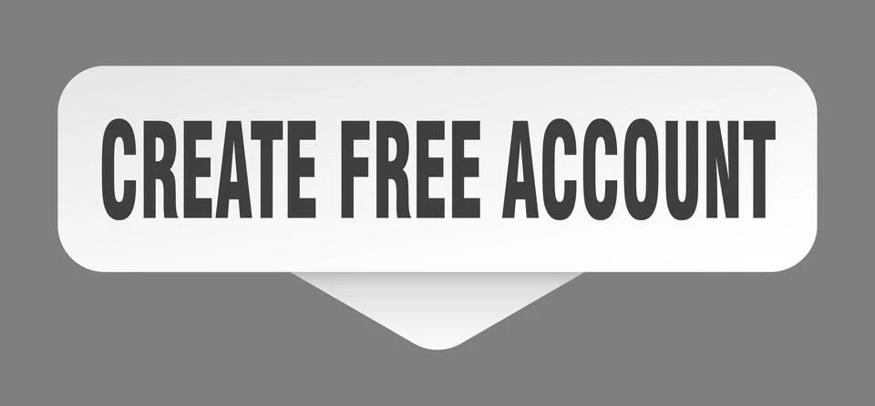 Create free account sticker. create free account sign isolated on gray back.. Illustrazione stock