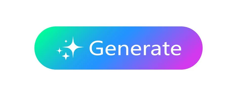 Create Generate Stars Artificial Intelligence Button Colorful AI Icon Vector Stock Illustration