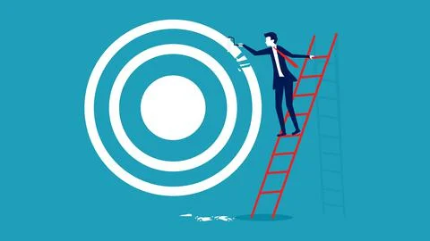 Create goals. Write a goal. goal setting concept Stock Illustration