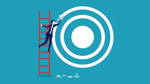 Create goals. Write a goal. goal setting concept Stock Illustration