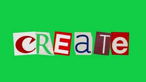 Create graphic text paper cut Stop Motion, magazine collage, ransom note st.. Stock Footage 336823969