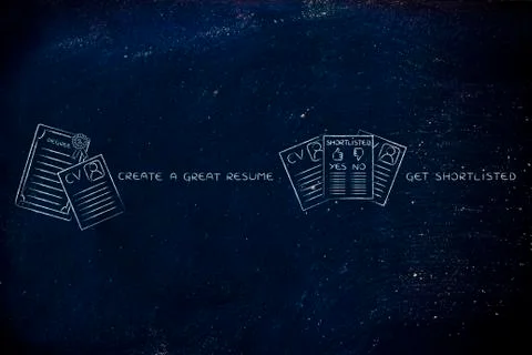 Create a great resume, get shortlisted Stock Illustration