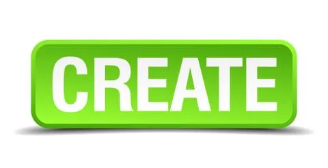 Create green 3d realistic square isolated button Stock Illustration