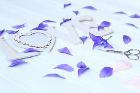 Create handmade flowers. Workflow, tools and materials. Stock Photos