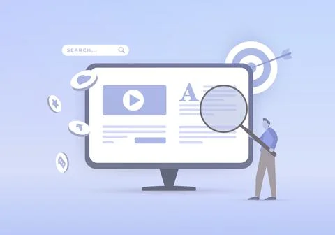 Create High-Quality Content for seo search engines optimization and peoples Stock Illustration