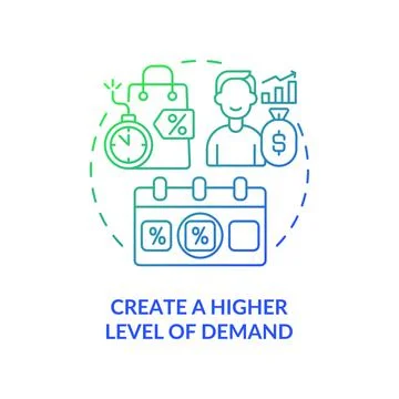 Create higher level of demand green blue gradient concept icon Illustrazione stock