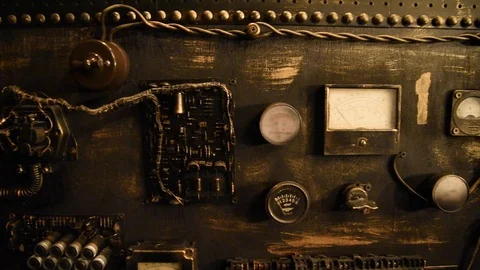 Create interior in the style of steampunk, vintage, industrial. Stock Footage 105103714